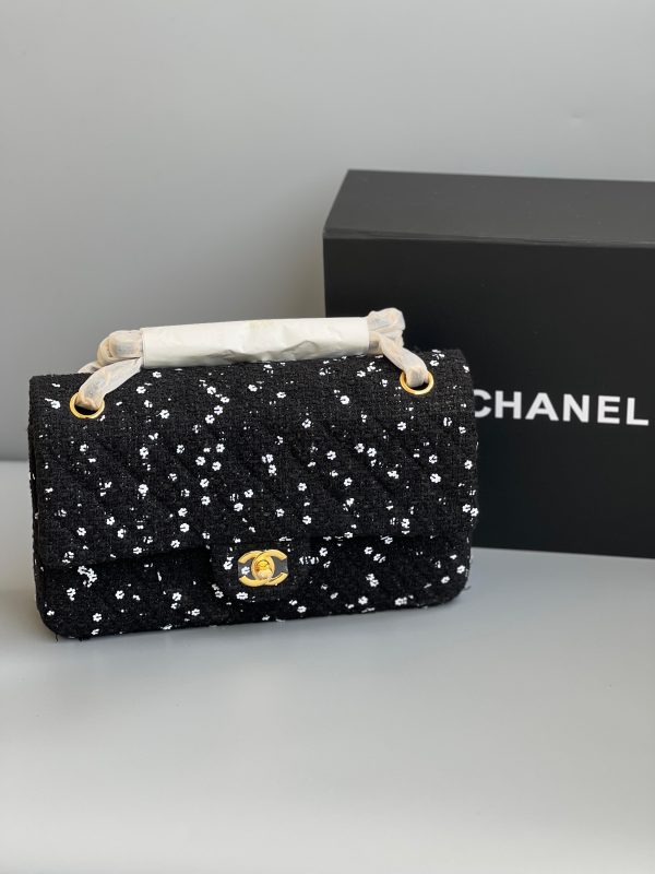 Chanel Classic Double Flap Quilted Tweed - Image 13