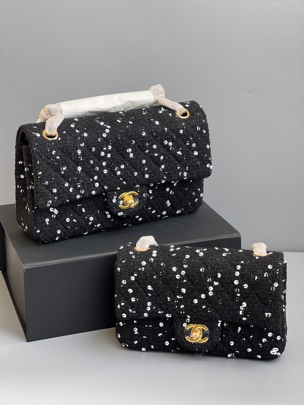 Chanel Classic Double Flap Quilted Tweed - Image 5