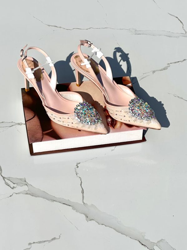 Rene Caovilla  Embellished Cinderella Slingback Mules