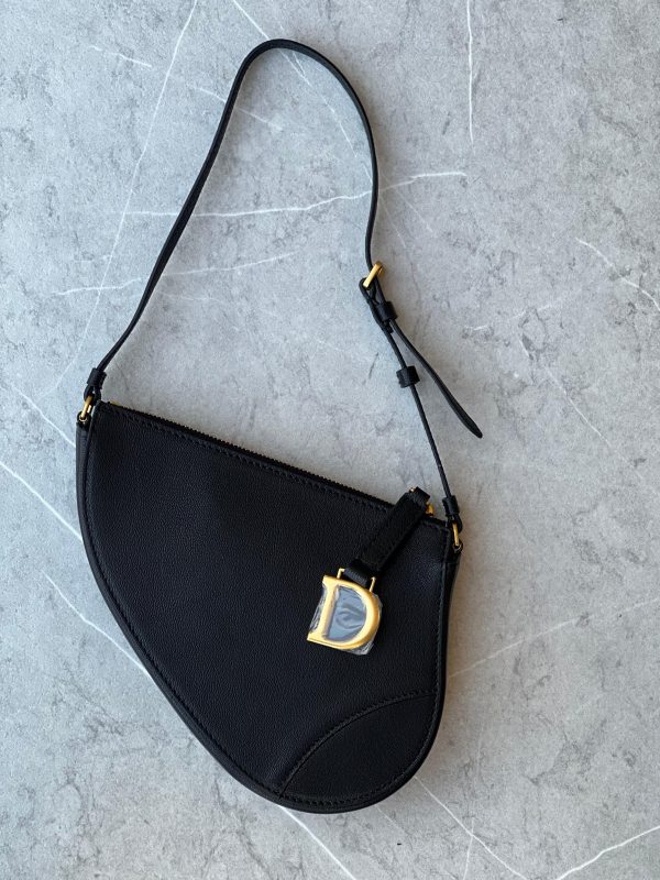 Christian Dior Leather Triple Zip Saddle Bag