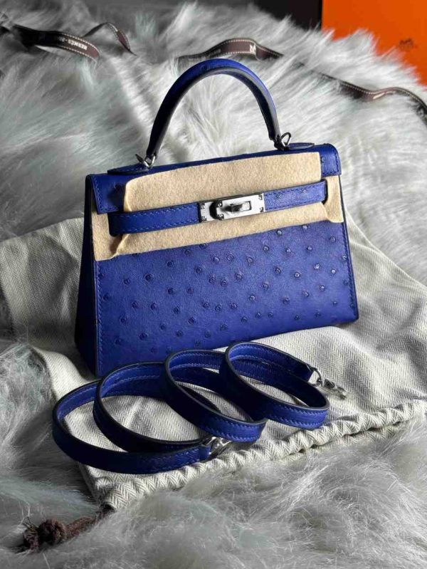 Hermes Kelly Ostrich Bag In Mini - Image 34