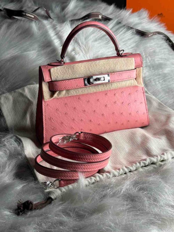 Hermes Kelly Ostrich Bag In Mini - Image 2