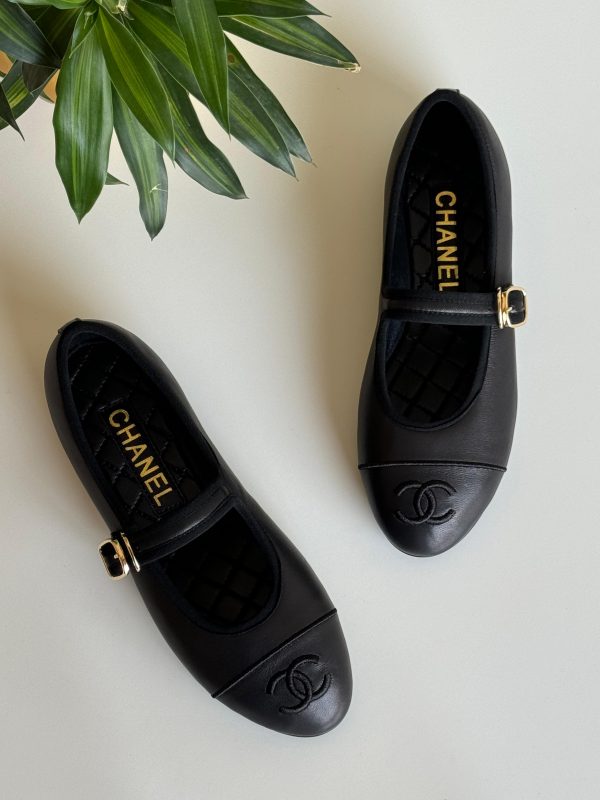 Chanel Flat Lambskin Mary Janes - Image 2