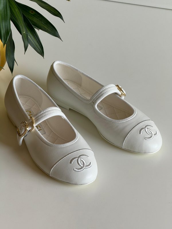 Chanel Flat Lambskin Mary Janes - Image 5