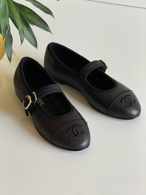 Chanel Flat Lambskin Mary Janes - Image 7