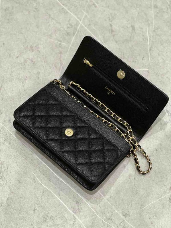 Chanel Black Caviar Wallet On Chain - Image 5
