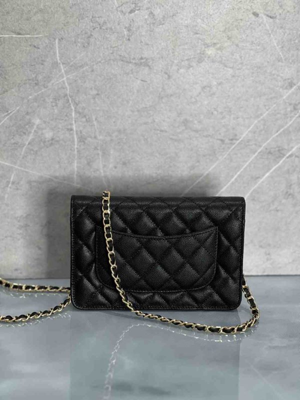 Chanel Black Caviar Wallet On Chain - Image 2