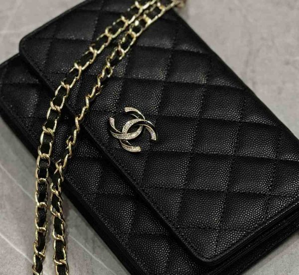 Chanel Black Caviar Wallet On Chain - Image 3