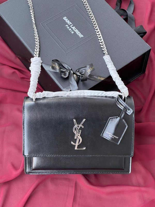 YSL Sunset Monogram Leather Shoulder Bag - Image 3