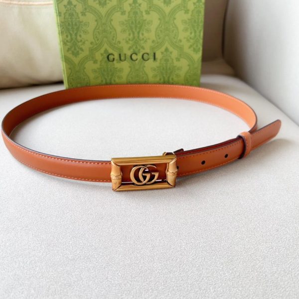 Gucci GG Marmont Bamboo Embellished Leather Belt - Image 5