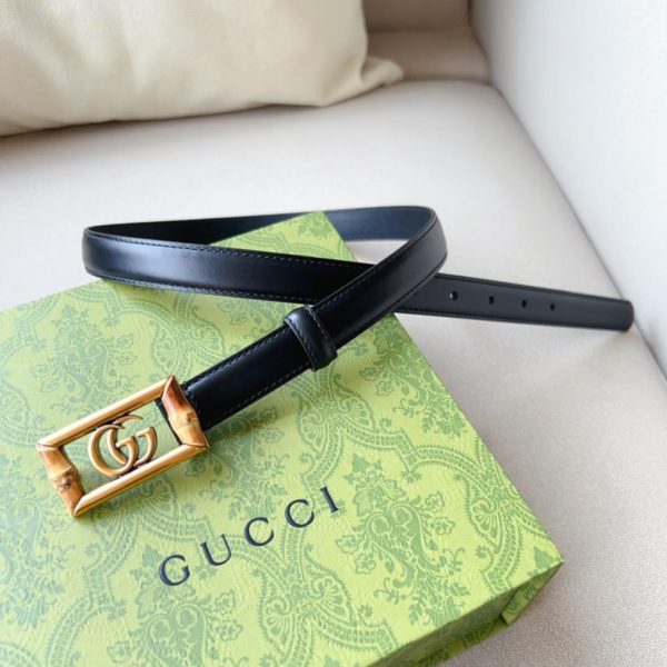 Gucci GG Marmont Bamboo Embellished Leather Belt