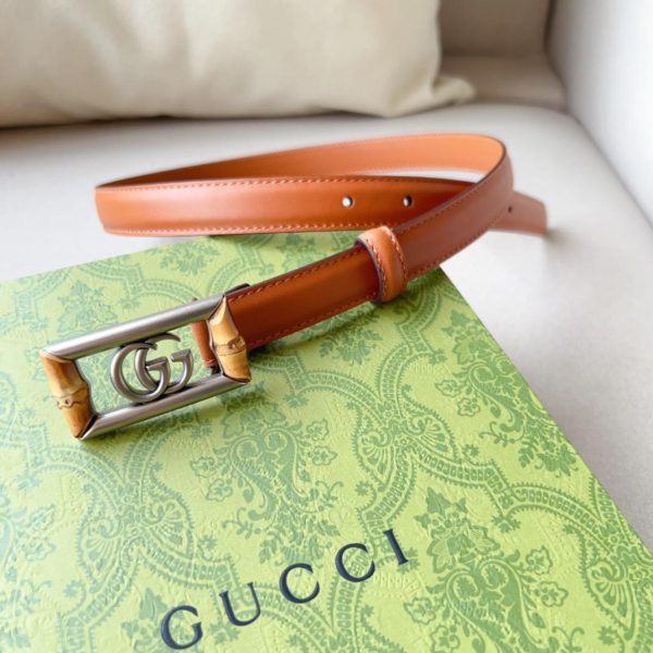 Gucci GG Marmont Bamboo Embellished Leather Belt - Image 2