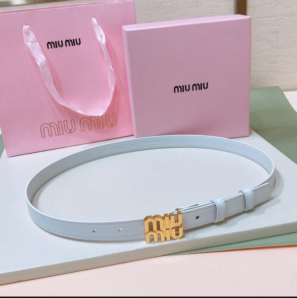 Miu Miu Logo Buckle Leather Belt - Image 7