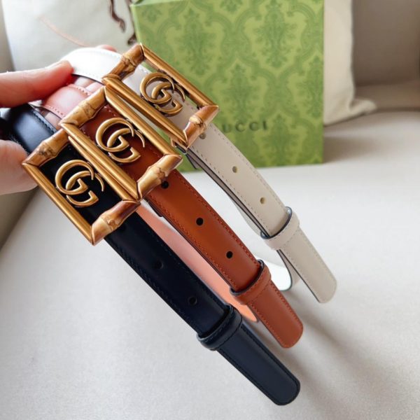 Gucci GG Marmont Bamboo Embellished Leather Belt - Image 11