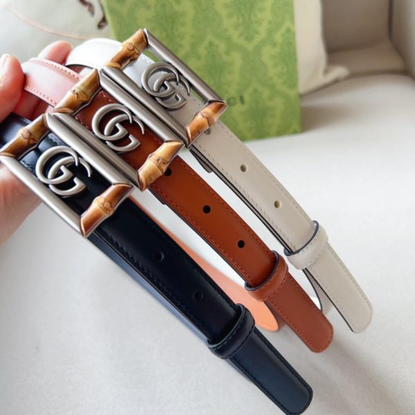 Gucci GG Marmont Bamboo Embellished Leather Belt - Image 12