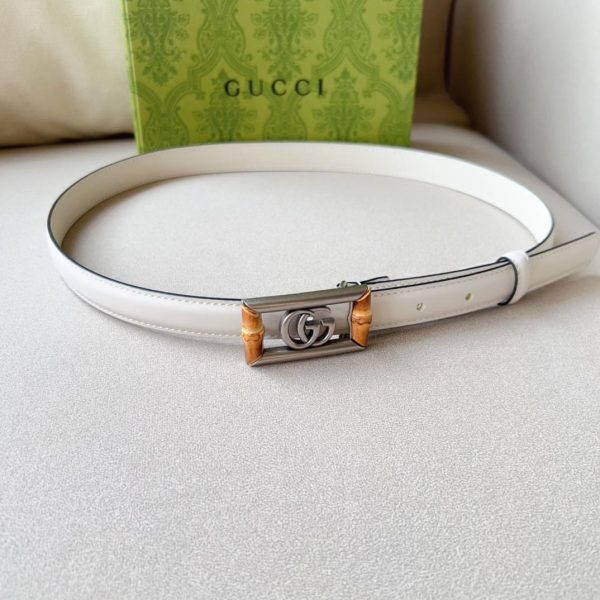 Gucci GG Marmont Bamboo Embellished Leather Belt - Image 8