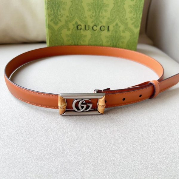 Gucci GG Marmont Bamboo Embellished Leather Belt - Image 6