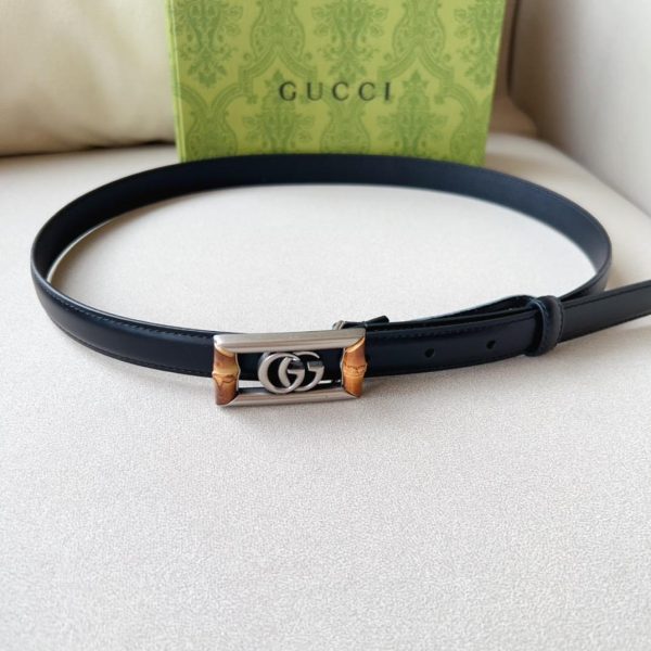 Gucci GG Marmont Bamboo Embellished Leather Belt - Image 9
