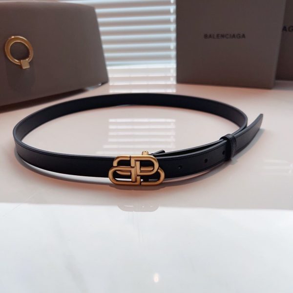 Balenciaga Black Belt With Interlocked BB Logo Buckle - Image 3