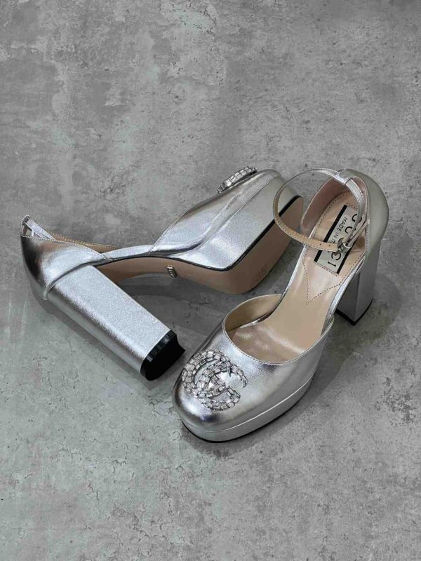 Gucci Women's Double G Patent Leather Platform Pumps - Image 2