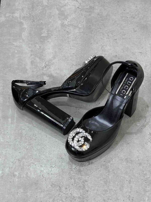 Gucci Women's Double G Patent Leather Platform Pumps - Image 3