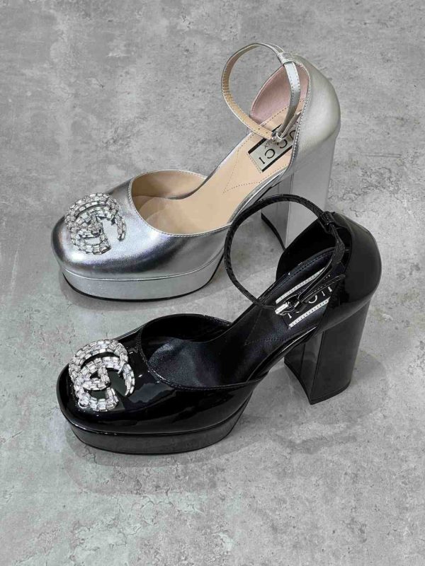 Gucci Women's Double G Patent Leather Platform Pumps