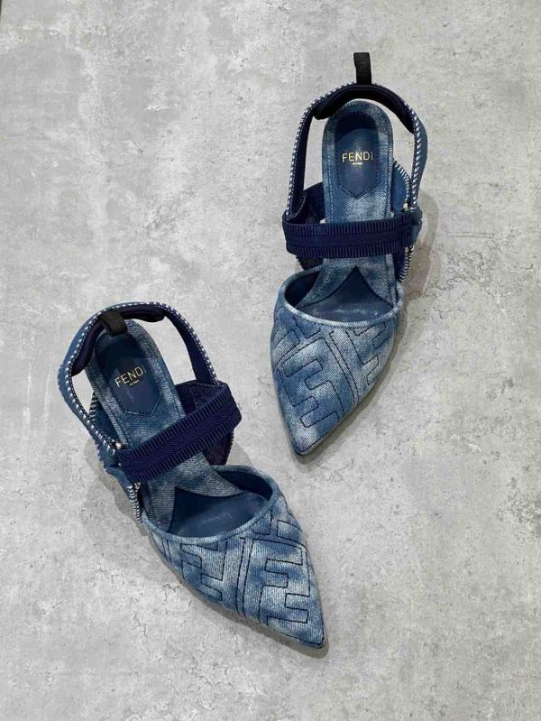 Fendi FF Jacquard Ankle Strap Pumps