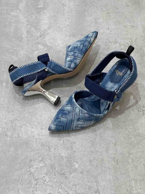 Fendi FF Jacquard Ankle Strap Pumps - Image 2
