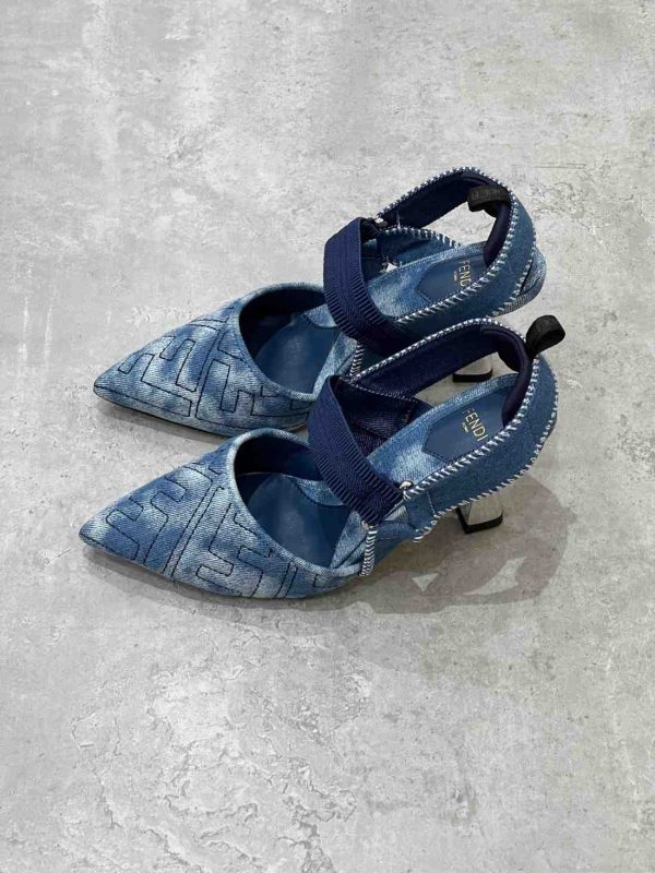 Fendi FF Jacquard Ankle Strap Pumps - Image 3