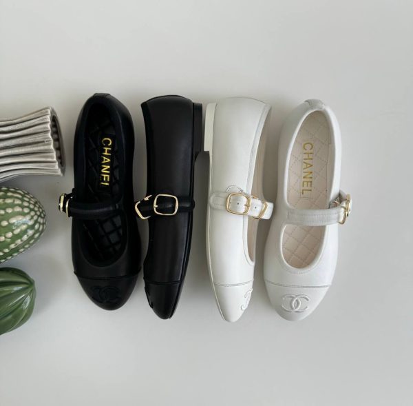 Chanel Lambskin Mary Jane Flats