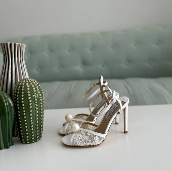 Jimmy Choo Women's White Seda High Heels - Image 2
