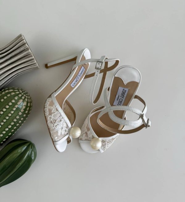 Jimmy Choo Women's White Seda High Heels - Image 3