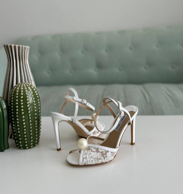 Jimmy Choo Women's White Seda High Heels