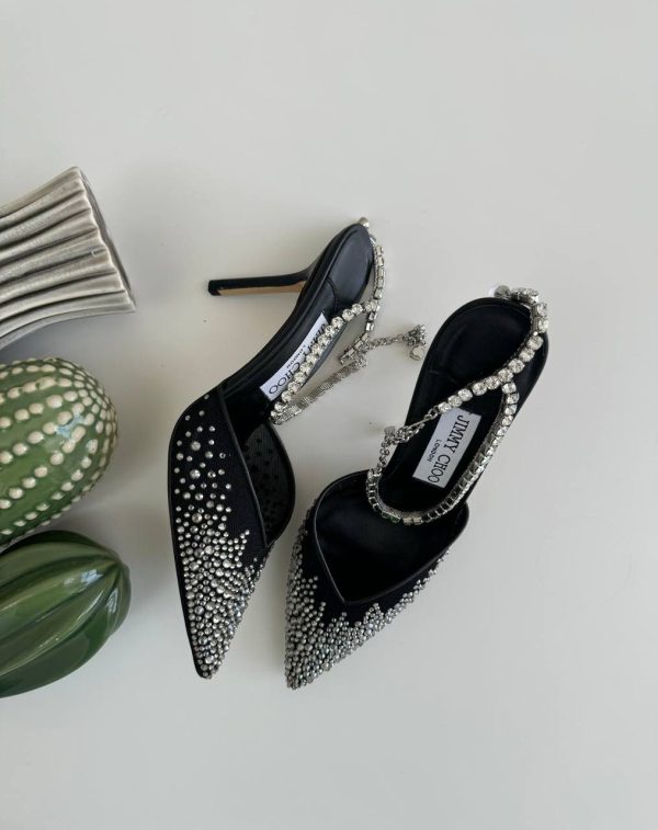 Jimmy Choo Saeda 100 Pumps With Crystals - Image 2