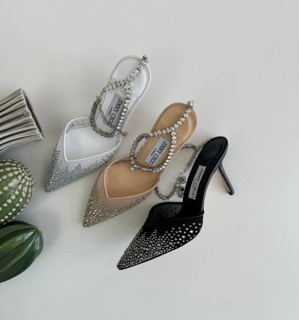 Jimmy Choo Saeda 100 Pumps With Crystals