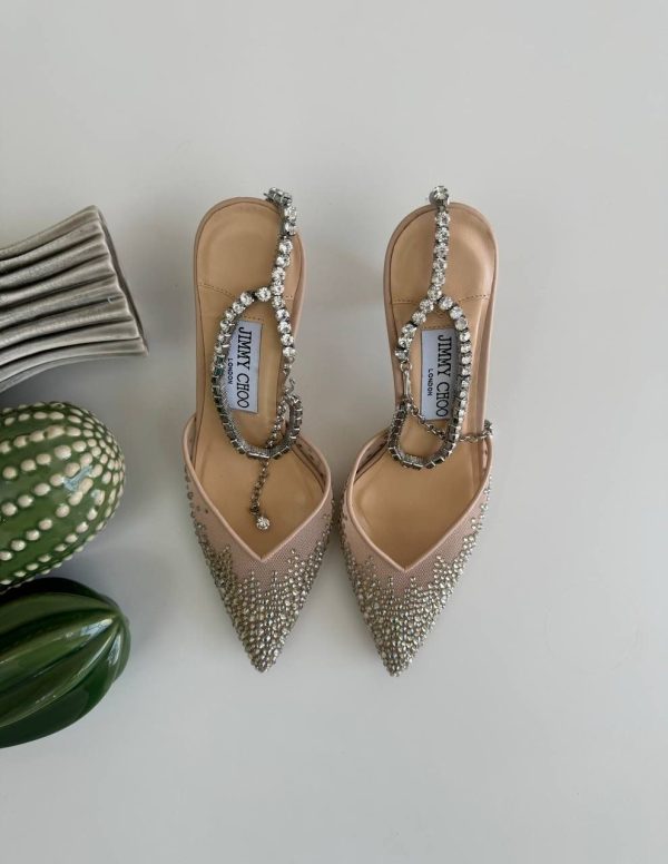 Jimmy Choo Saeda 100 Pumps With Crystals - Image 5