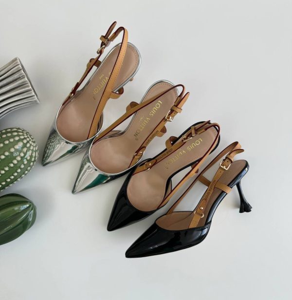 Louis Vuitton Leather Slingback Pumps