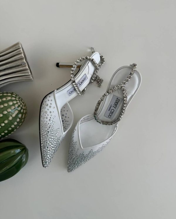 Jimmy Choo Saeda 100 Pumps With Crystals - Image 3