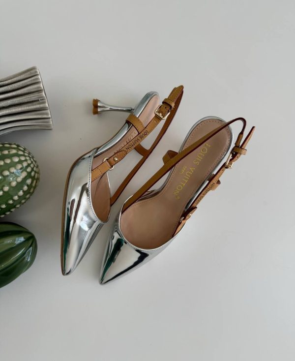 Louis Vuitton Leather Slingback Pumps - Image 3