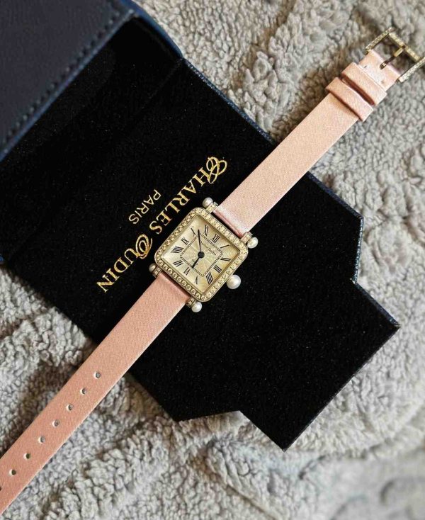 Charles Oudin Leather Strap Diamond Watch - Image 3