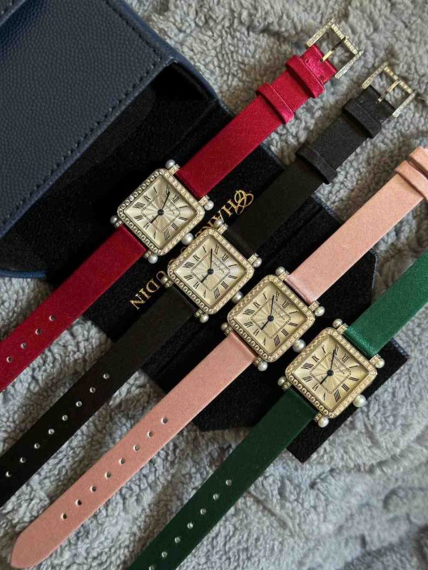 Charles Oudin Leather Strap Diamond Watch