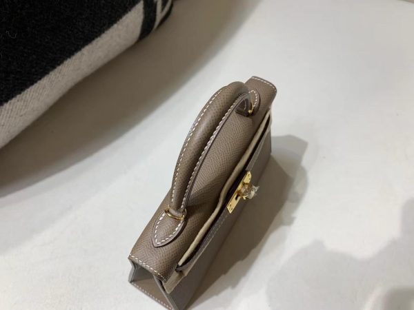 Hermes Mini Kelly 20 Etoupe Colour - Image 8