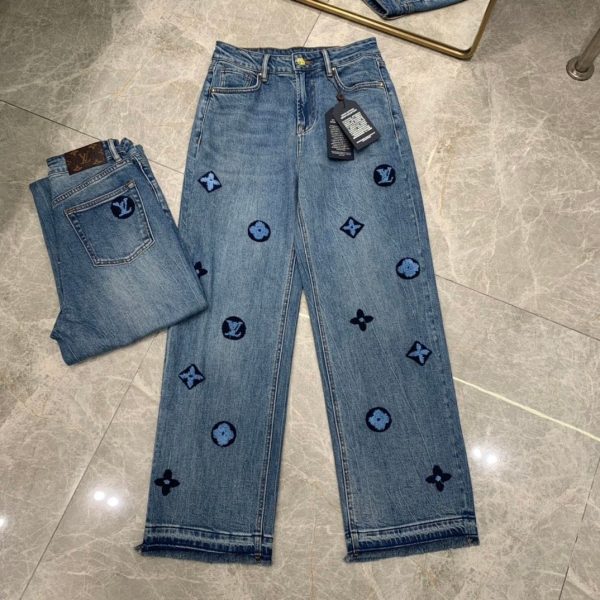 LV Printed Stright Jeans For Women