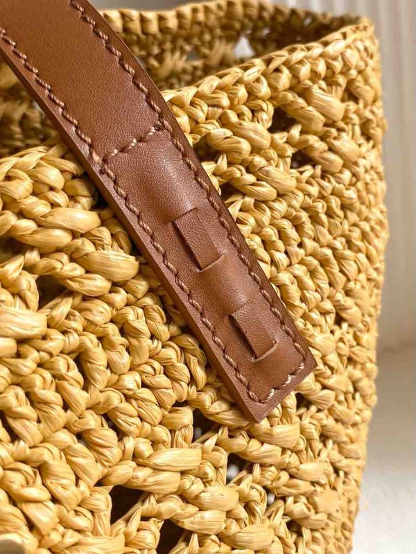 Saint Laurent Panier Small Raffia Basket Bag - Image 5