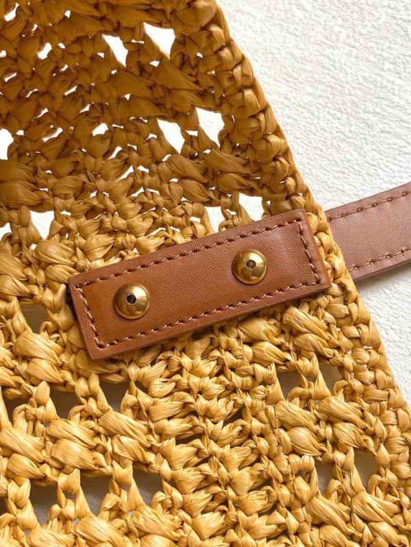 Saint Laurent Panier Small Raffia Basket Bag - Image 8