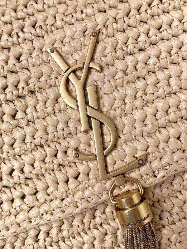 YSL Kate Medium Shoulder Bag Women in Raffia - Image 6
