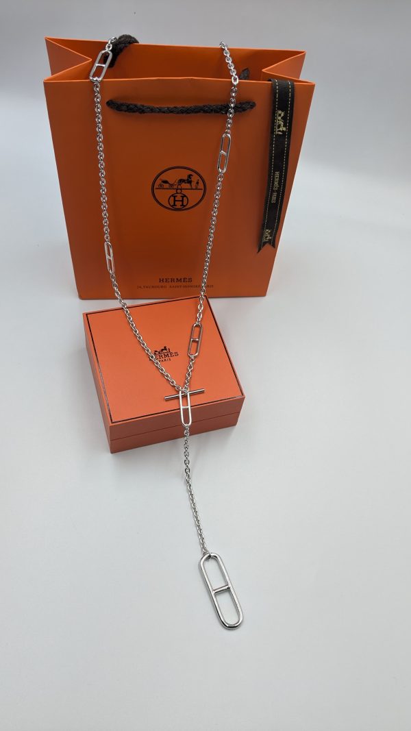 Hermes Sterling Silver Ever Chaine d'Ancre Long Necklace - Image 2