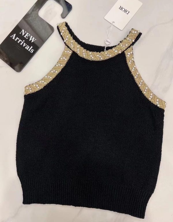 Christian Dior Pearl Embellished Tank Tops - Image 2