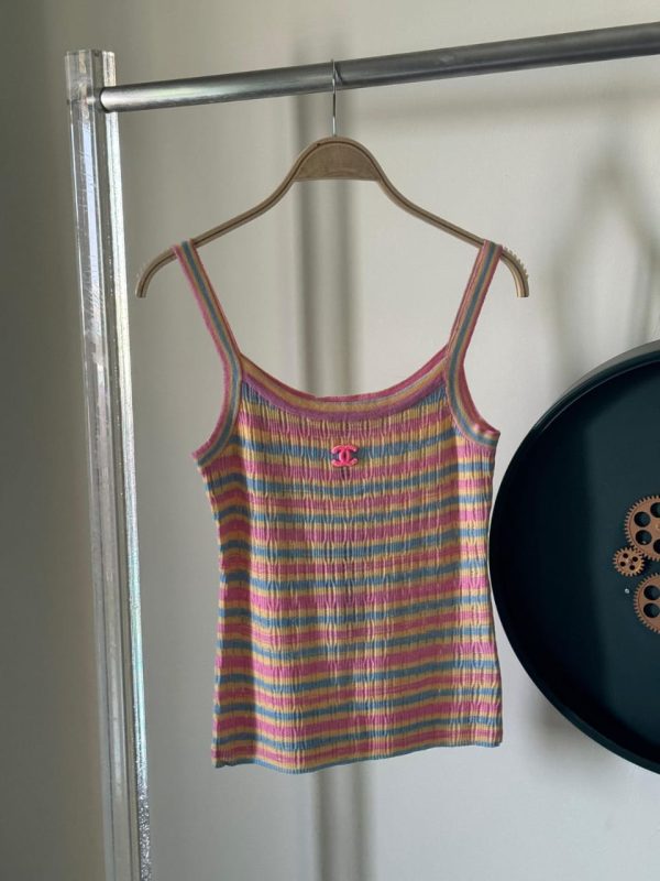 Chanel Colorful Striped Knit Vest - Image 2