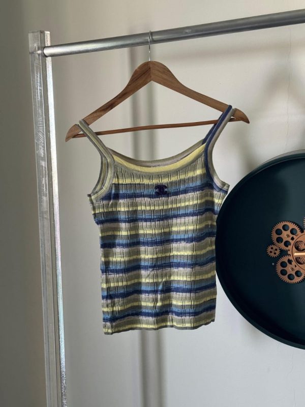 Chanel Colorful Striped Knit Vest - Image 3